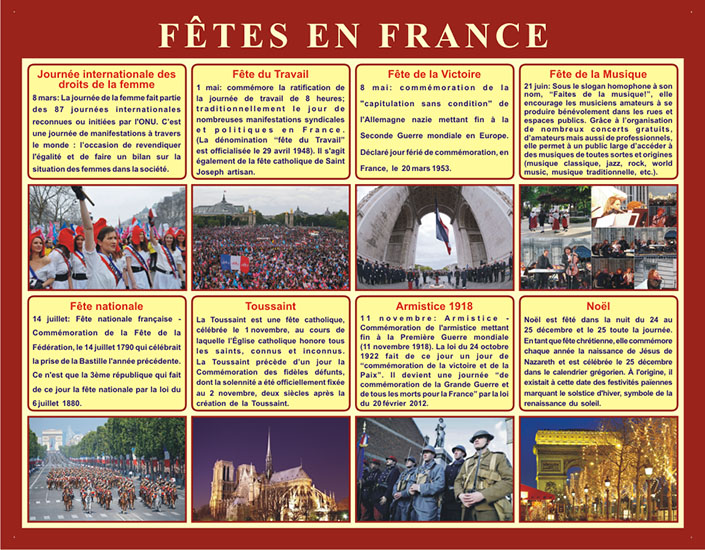 Французский язык. Праздники во Франции (Fêtes en France)